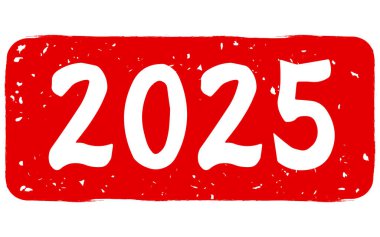 Yılan Yılı için yeni yıl damgası, 2025, Vektör İllüstrasyonu