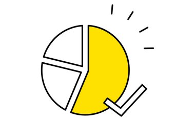 Performans gösteren turta grafikleri, hedefler için iş simgeleri, hedefe ulaşım ve hedefler, Vektör İllüstrasyonu