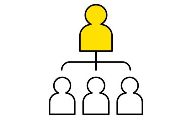 Organizasyon şeması, hedefler için iş simgeleri, hedefe ulaşmak ve hedefler, Vektör İllüstrasyonu