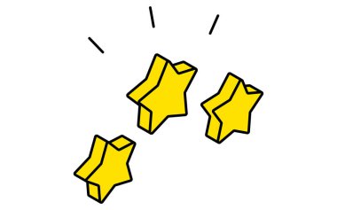 Yıldız dekorasyonu, hedef için iş simgeleri, hedefe ulaşmak ve hedef, izometrik çizimler, Vektör İllüstrasyonu