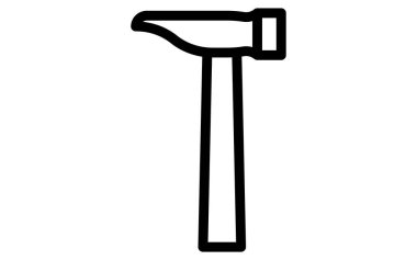 Siyah beyaz çizili basit çizgi simgesi, çivi çekici, Vektör İllüstrasyonu