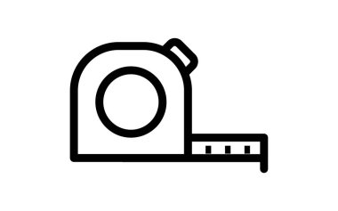 Siyah ve beyaz çizgi çizimi olan araç simgesi, dışbükey, Vektör İllüstrasyonu