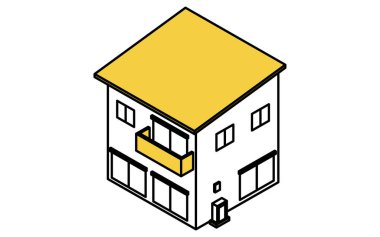 İzole edilmiş bir ev, basit çizimlerle izole edilmiş bir illüstrasyon, Vektör İllüstrasyonu