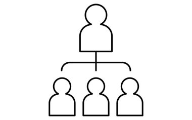 Organizasyon şeması, hedefler için iş simgeleri, hedefe ulaşmak ve hedefler, Vektör İllüstrasyonu