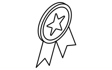 Takdir kurdeleleri, hedefler için iş simgeleri, hedefe ulaşmak ve amaç, izometrik çizimler, Vektör İllüstrasyonu