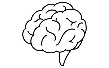 Beyin, hedefin iş simgeleri, hedefe ulaşmak, ve hedef, izometrik illüstrasyon, Vektör İllüstrasyonu