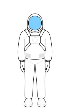 Yüzü öne dönük bir astronot, Vektör İllüzyonu