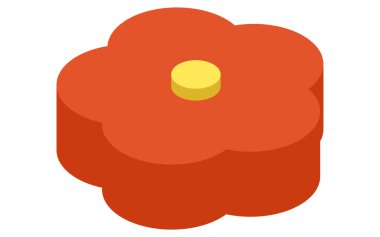 Yeni Yıl dekorasyonu için erik çiçekleri, izometrik simge, Vektör İllüstrasyonu