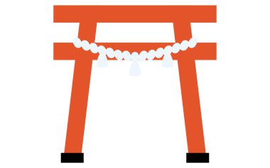 Torii icon of a shrine gate with a sacred rope, Vector Illustration clipart