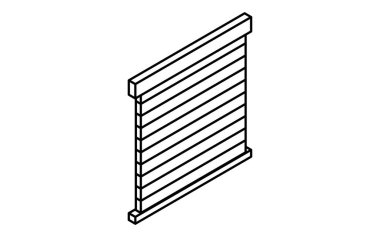 Kapalı Pencere, Suç Önleme ve Ev Güvenliği Siyah ve Beyaz Isometric Simgesi, Vektör İllüstrasyonu