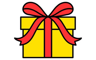 Hediye Kutuları, Basit ve şirin Sevgililer Günü ikonu, Vektör İllüstrasyonu