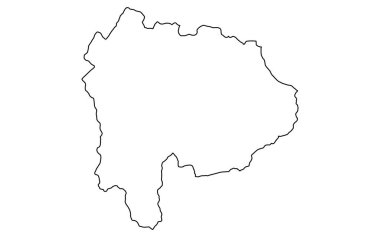 Yamanasi 'nin gerçekçi haritası (satır çizimi), Vektör İllüstrasyonu