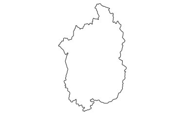 Shiga 'nın gerçekçi haritası (çizgi çizimi), Vektör İllüstrasyonu