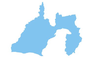 Sizuoka ilinin gerçekçi haritası, Japonya Bölgesi, Vektör İllüstrasyonu