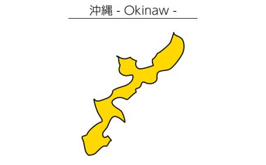 Simple map of Okinawa prefecture, Japan Region, Vector Illustration clipart