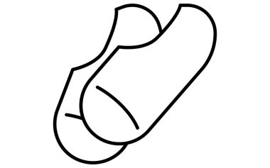 Ayak örtüsü, basit siyah beyaz çizgi çizim simgesi, Vektör İllüstrasyonu