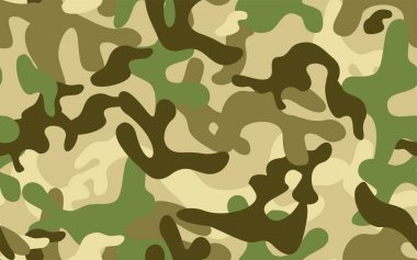 Yeşil tabanlı kamuflaj desensiz, kamuflaj desenli, vektör ilüstrasyonu.