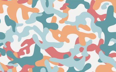 Şirin pop kamuflaj desenli kusursuz desen, Vektör İllüzyonu