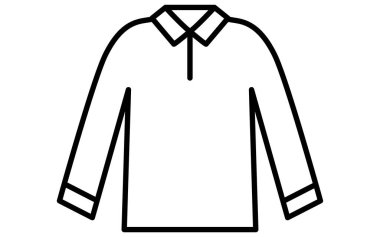 Kazak, giysi, basit çizgi simgesi siyah beyaz, Vektör İllüstrasyonu