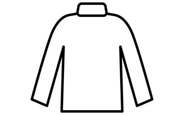 Balıkçı yaka, basit bir çizgi çizimi simgesi siyah beyaz, Vektör İllüstrasyonu