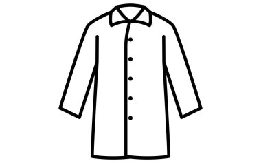 Erkek seyahat ceketleri, basit çizgiler siyah-beyaz ikon çizimi, Vektör İllüzyonu