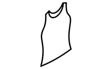 Kadın iç çamaşırı bluzu, basit izometrik çizgi siyah beyaz ikon çizimi, Vektör İllüzyonu