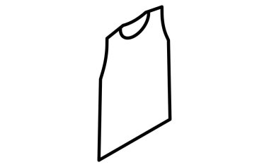 Erkek iç çamaşırı bluzu, basit izometrik çizgi siyah beyaz ikon çizimi, Vektör İllüzyonu