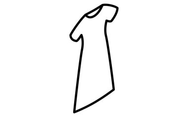 Kollu tek parça elbise, basit izometrik çizgi siyah beyaz ikon çizimi, Vektör İllüstrasyonu