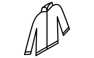 Blouson, Giysiler basit izometrik çizgi siyah beyaz ikon çizme, Vektör İllüstrasyonu