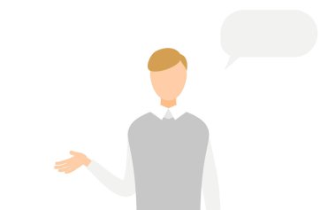 Gri yelekli bir adamın basit bir tasviri, Vektör İllüstrasyonu