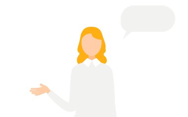 Gri kazaklı bir kadının basit bir tasviri, Vector Illustration