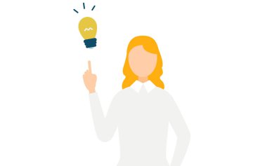 Gri kazaklı bir kadının basit bir tasviri ilham verici bir fikir, Vektör İllüzyonu