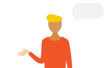 Kırmızı gömlekli bir adamın basit bir tasviri, Vektör İllüstrasyonu.