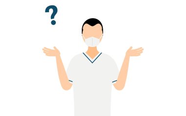 Geniş alınlı bir erkek hemşirenin basit bir tasviri.