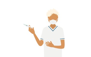 Platin sarışını kadın hemşirenin basit bir çizimi, Vector Illustration.