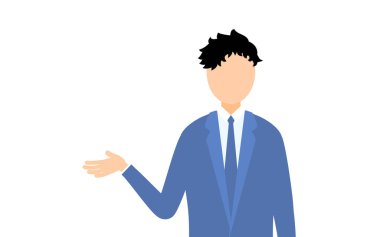 İş adamı kılığındaki iş adamının basit bir tasviri, Vector Illustration