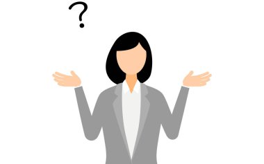 İş kadını takım elbiseli sorgulama, vektör illüstrasyonu.