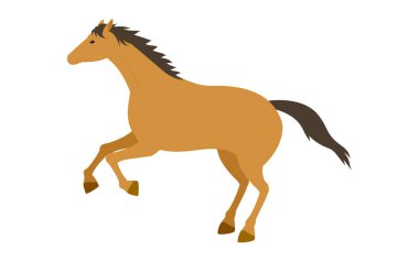 Koşan bir atın basit vektör çizimi, Vektör İllüstrasyonu