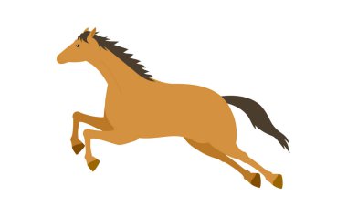 Zıplayan bir atın basit vektör çizimi, Vektör İllüstrasyonu