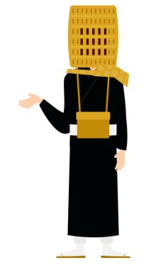 Budist bir rahibin basit bir çizimi, Vektör İllüstrasyonu