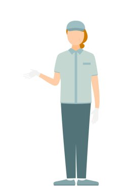 Başlık takan yaşlı bir kadının basit bir çizimi. Jestlerle konuşur, Vektör İllüzyonu.