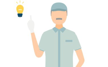 Başlık takan kıdemli bir işçinin basit bir çizimi, Vektör İllüstrasyonu