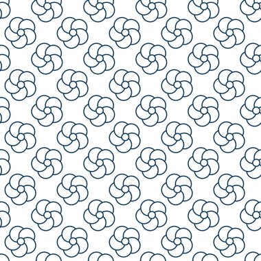 Geleneksel Japon tarzında bükülmüş erik çiçeği deseni. Nejiri-ume dikişsiz geometrik çiçek motifi koyu donanma kökenli. Kimono, washi kağıdı, tekstil ve dekoratif tasarım için klasik dokunun tekrarı, Vektör İllüzyonu