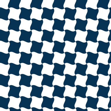 Chidori Manji pürüzsüz Japon geleneksel motifi geometrik birbirine kenetlenmiş pulluk kuşları ve gamalı haç şekilleriyle. Kültürel ve dekoratif kullanım için klasik lacivert tekstil arka planı, Vektör İllüstrasyonu