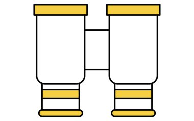 Dürbünün basit çizgi çizimi simgesi, Vektör İllüstrasyonu