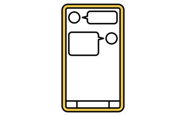 Akıllı telefon, Vektör İllüstrasyonu üzerinden sosyal ağ uygulaması üzerinden biriyle iletişim kurma simgesi çizmek