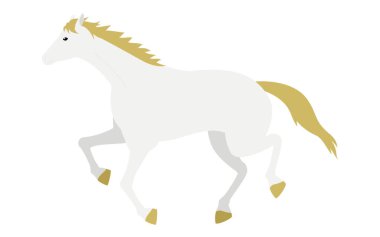 Koşan bir atın basit vektör çizimi, Vektör İllüstrasyonu