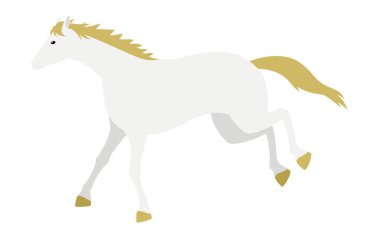 Koşan bir atın basit vektör çizimi, Vektör İllüstrasyonu