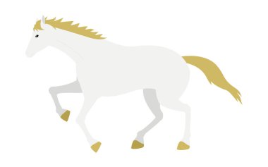 Koşan bir atın basit vektör çizimi, Vektör İllüstrasyonu