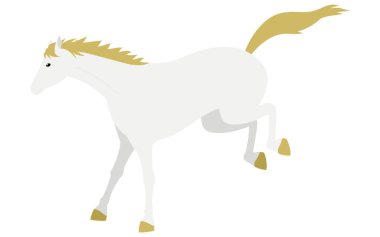 Atın atlayıp iniş yapmasının basit bir vektör çizimi, Vektör İllüstrasyonu